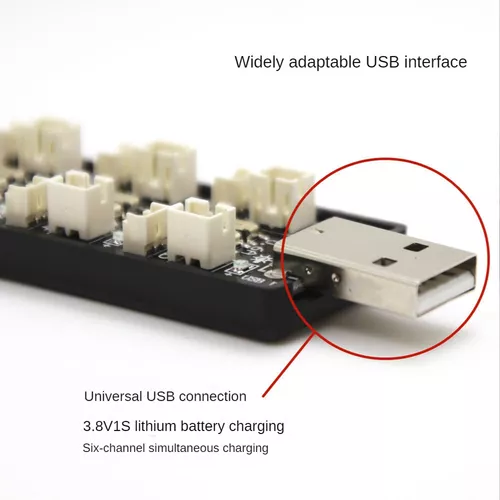 Adaptador de carga usb de bateria lipo 1s 3.8v/4.35 mic - Imagen 2