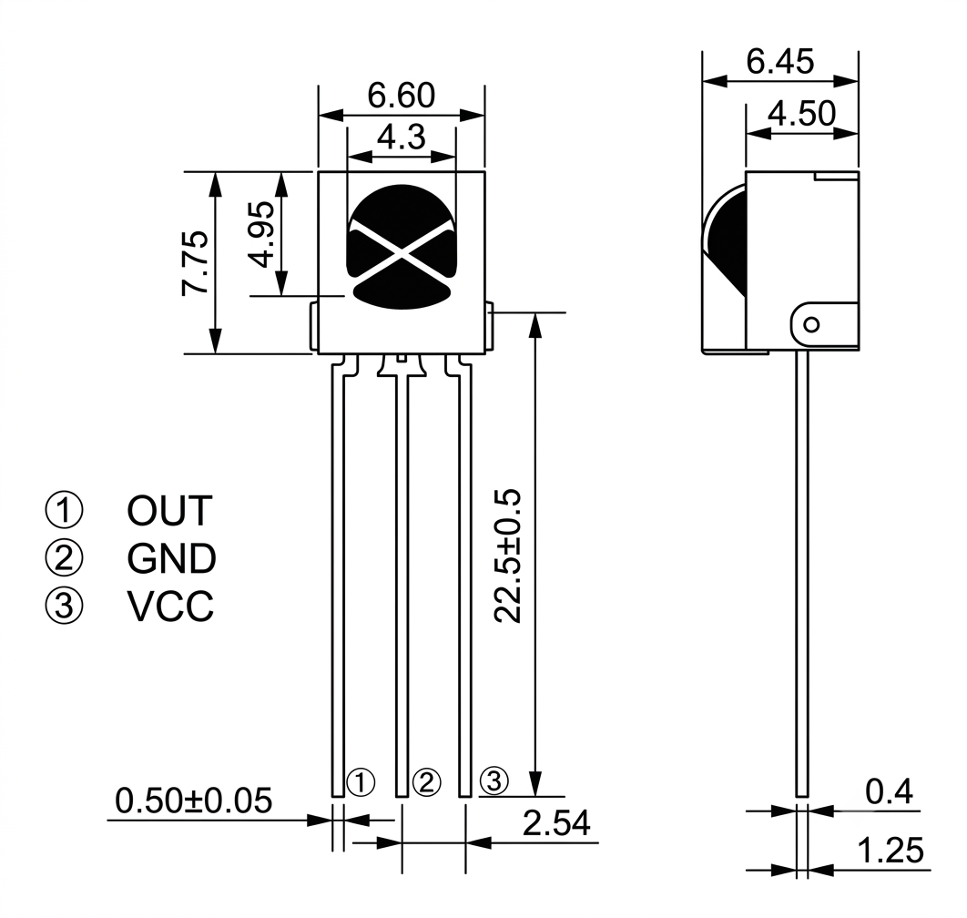 Receptor Infrarrojo IR Vs1838b 38khz RX - Imagen 3